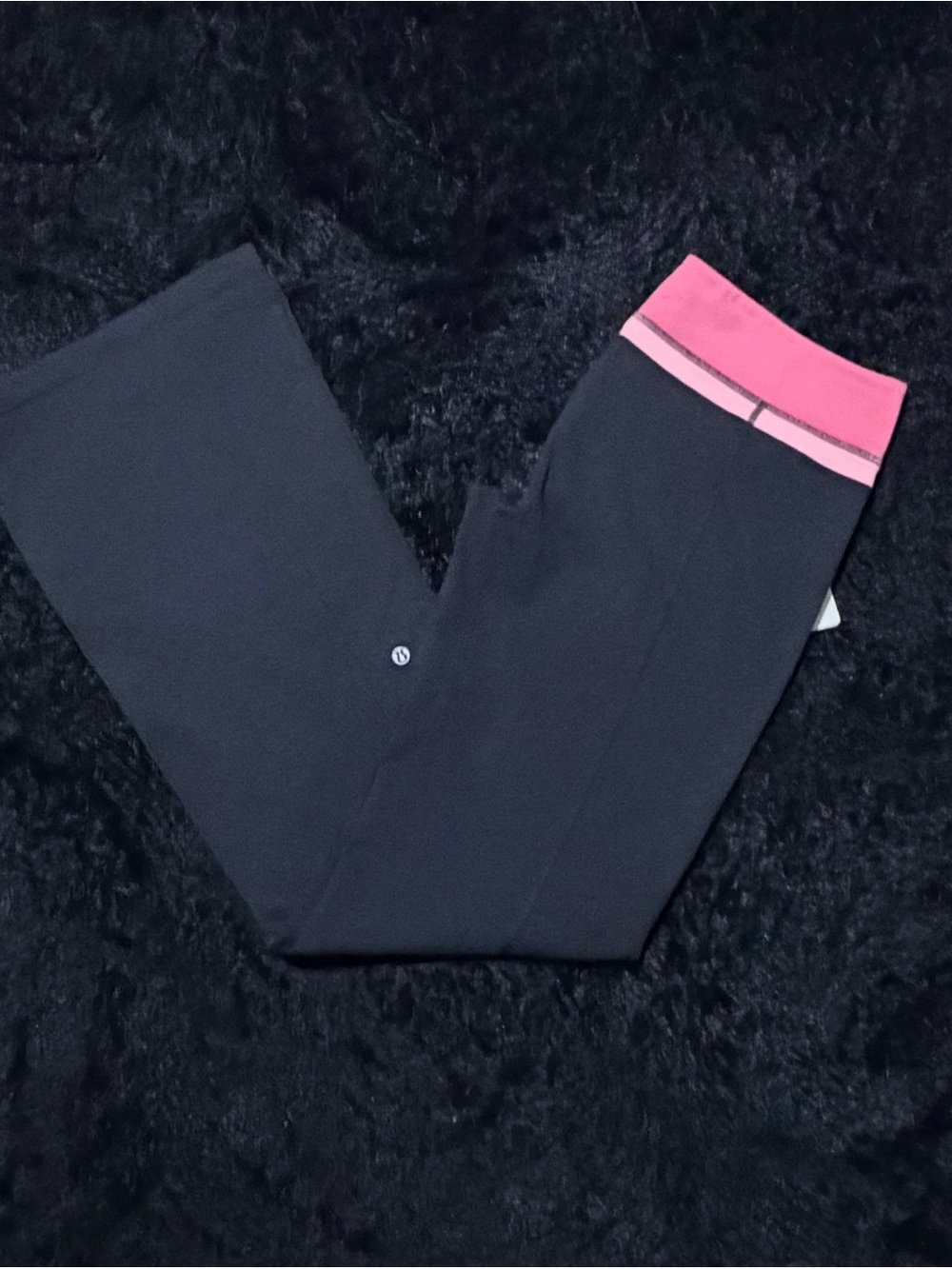 lululemon athletica Black Leggings with Pink Waistband